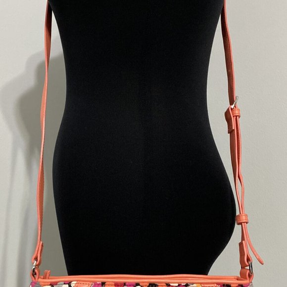 Vera Bradley Handbag Trimmed Trapeze Crossbody Purse Pixie Confetti Zip Top - Picture 4 of 8